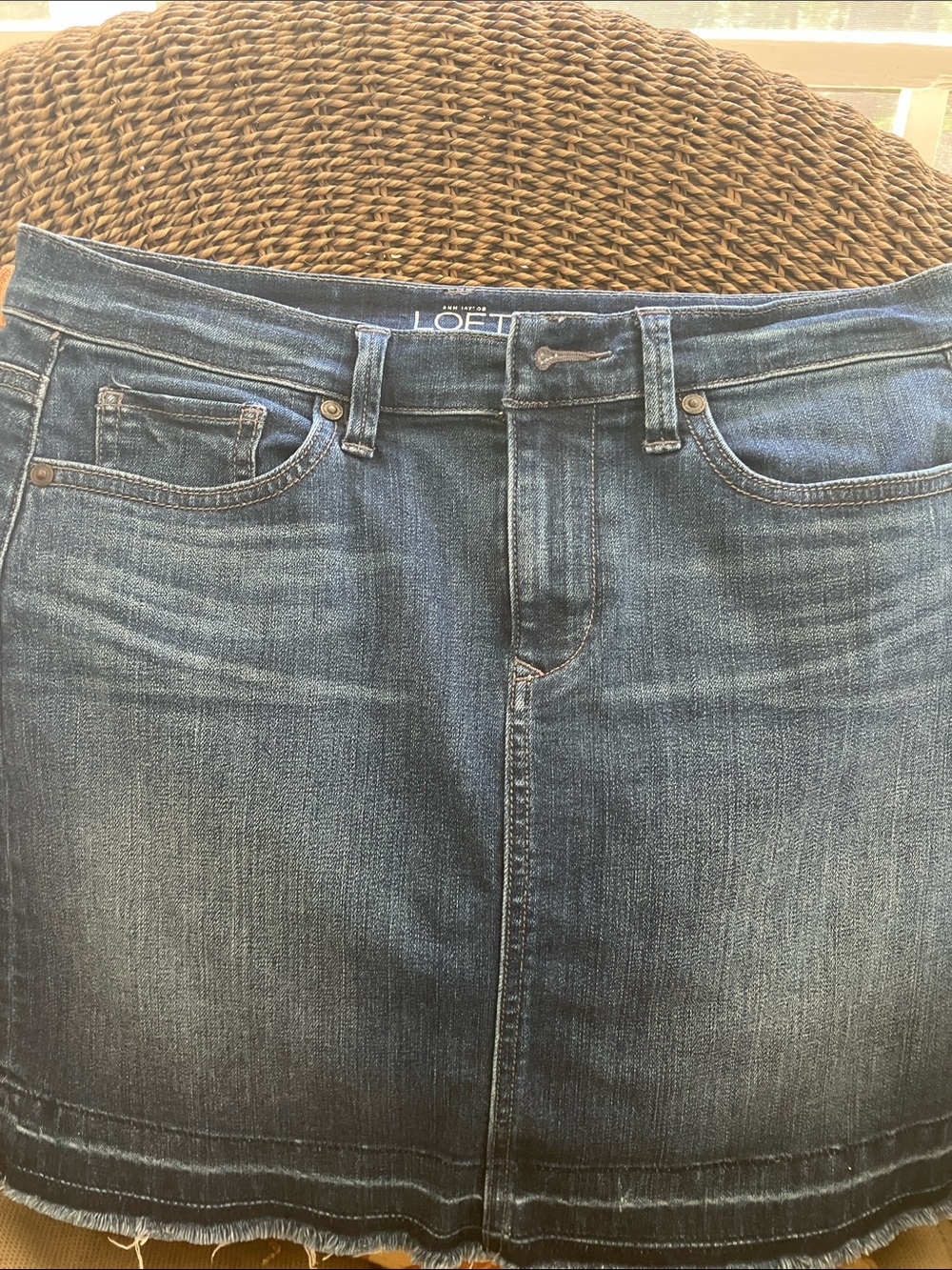 LOFT Dark Blue Denim Mini Skirt